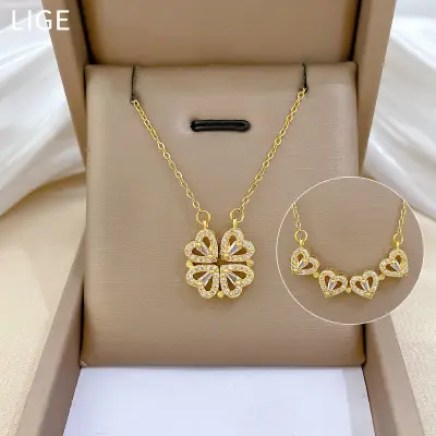 Titanium Steel Four Leaf Clover Necklace