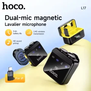 Hoco L17 Dual-Mic Magnetic Lavalier Wireless Digital Microphone (iP/Type-C)