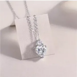 2ct Heart Cut Moissanite Pendant Necklace Women Gemstone 925 Sterling Silver Necklace Classic Gem Necklace